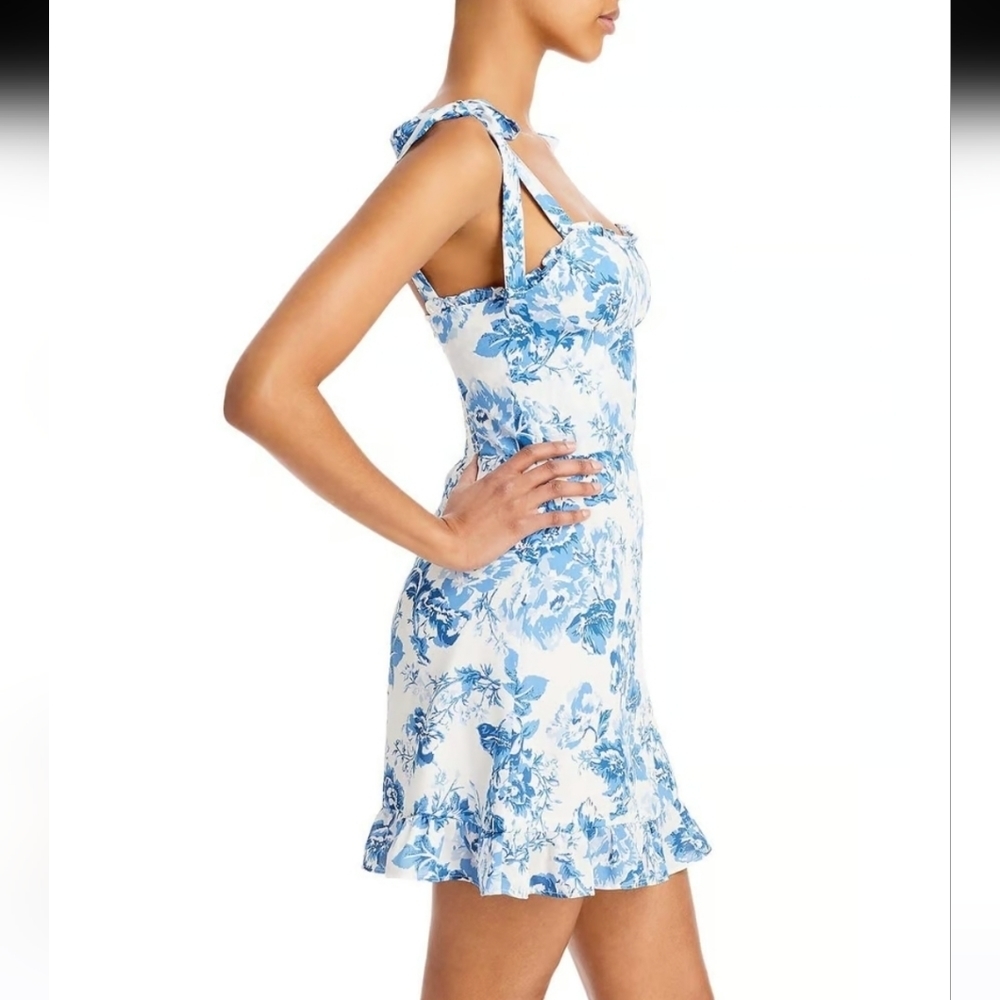 Nwt AQUA Blue Floral Ruffle Dress